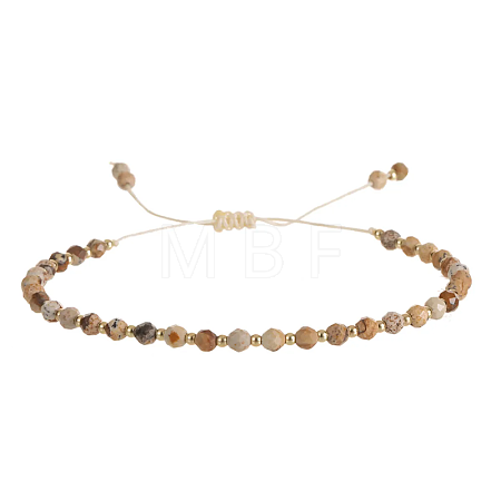 Natural Picture Jasper Beads Braided Bead Bracelets for Women AI9762-5-1