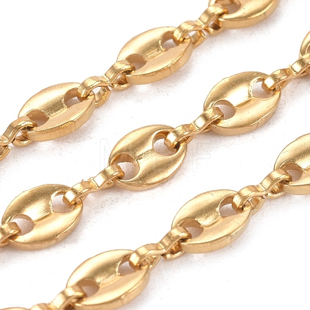 3.28 Feet PVD Vacuum Plating 304 Stainless Steel Coffee Bean Chains X-CHS-G011-14G-1