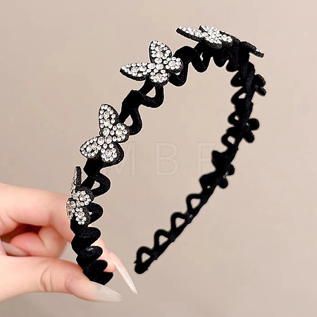 Plastic Rhinestone Hair Bands OHAR-B007-04A-1
