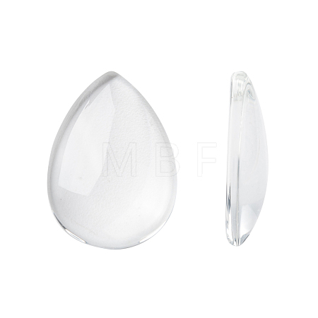 Transparent Teardrop Glass Cabochons GGLA-R024-25x18-1