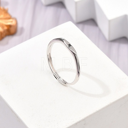 Rhodium Plated 925 Sterling Silver Adjustable Rings RJEW-S397-01P-12-1