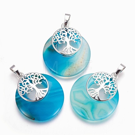 Natural Agate Pendants G-F573-C21-1