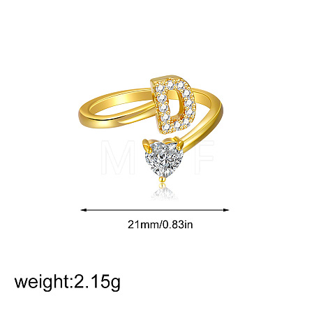 Brass Micro Pave Clear Cubic Zirconia Cuff Open Rings FS-WGF859A-04-1