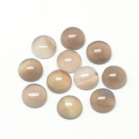 Natural Gray Agate Cabochons G-R416-6mm-15-1
