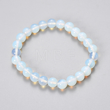 Synthetic Opalite Beaded Stretch Bracelets BJEW-Q692-47-10mm-1