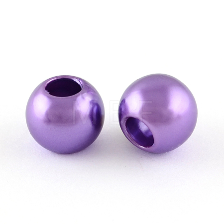 ABS Plastic Imitation Pearl European Beads X-MACR-R530-12mm-A64-1