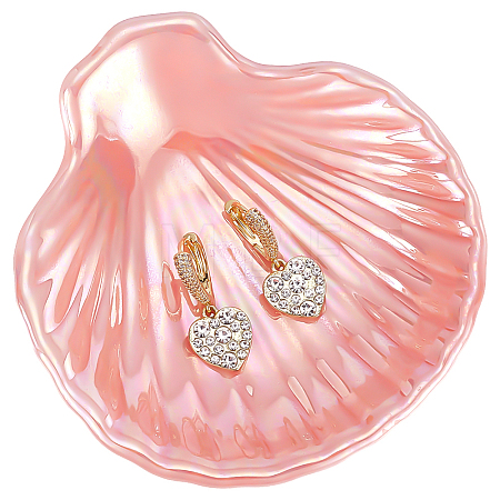 Shell Shaped Porcelain Jewelry Storage Display Trays for Rings AJEW-SP0006-06A-02-1