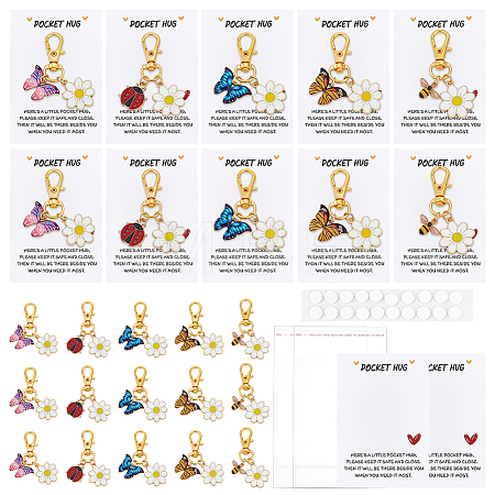 20Pcs 5 Styles Alloy Enamel Pendant Decorations HJEW-ME00169-1