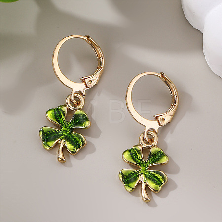 Alloy Enamel Hoop Dangle Earrings for Women WG9295C-01-1