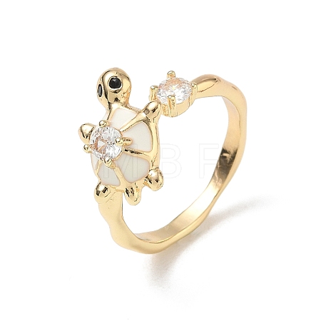 Ocean Brass Enamel Finger Rings RB-CBAD847-01D-G-1