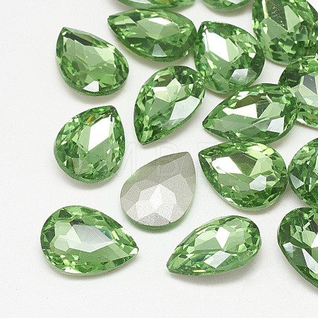 Pointed Back Glass Rhinestone Cabochons RGLA-T081-13x18mm-19-1