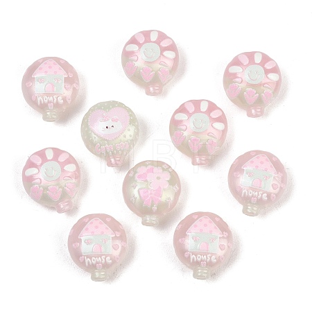 Printed Opaque Acrylic Beads OACR-D041-01A-1