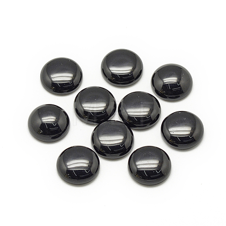 Synthetic Black Stone Cabochons G-R416-10mm-46-1-1