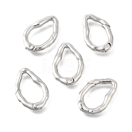Brass Irregularity Spring Gate Rings KK-U072-43B-P-1