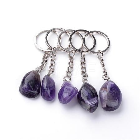 Natural Amethyst Keychain G-Q484-D05-1