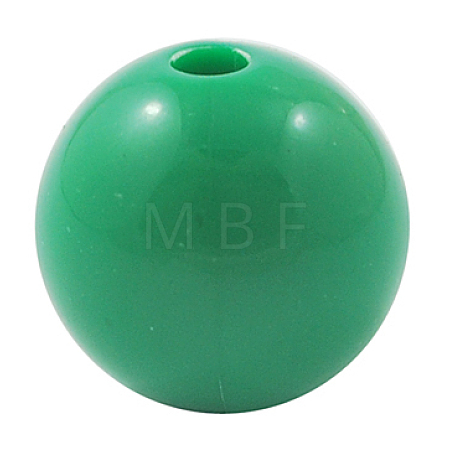 Sea Green Chunky Round Bubblegum Acrylic Solid Beads X-PAB709Y-12-1