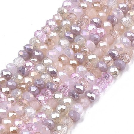 Electroplate Glass Beads Strands EGLA-S192-001B-B02-1