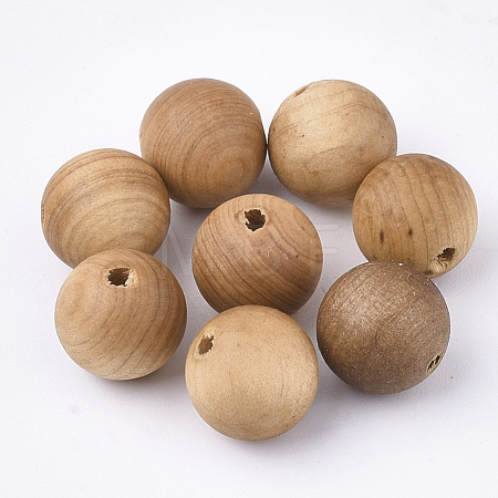 Natural Wood Beads WOOD-S053-37-1