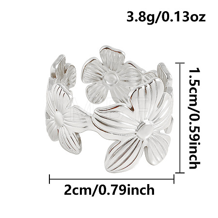 304 Stainless Steel Cuff Open Rings for Women LS-KF1172-1-1