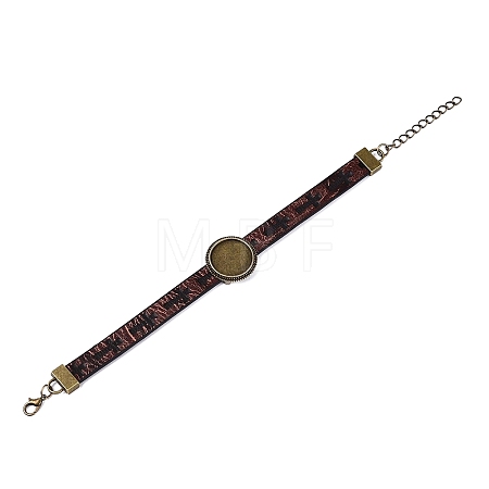 Hollow Cross PU Leather Bracelet Making MAK-I020-01E-1