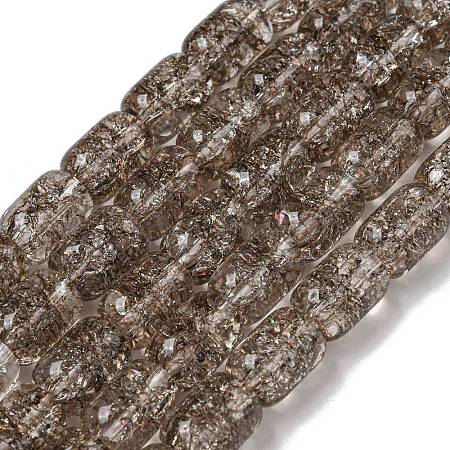 Transparent Crackle Glass Beads Strands GLAA-NH0001-04E-1