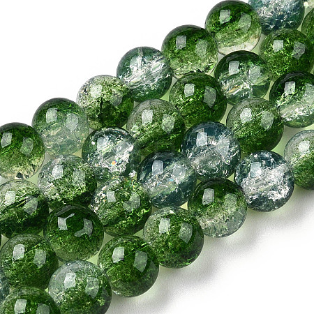 Transparent Crackle Baking Paint Glass Beads Strands X-DGLA-T003-01C-04-1