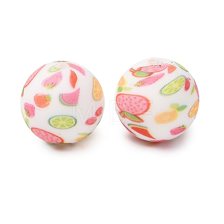 Food Grade Eco-Friendly Printed Silicone Beads SIL-A013-01A-04-1