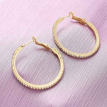 Brass Micro Pave Cubic Zirconia Stud Earrings EJEW-R025-32G-1