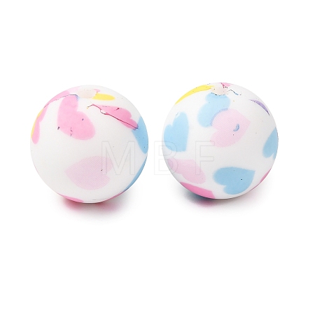 Food Grade Eco-Friendly Printed Silicone Beads SIL-A013-01A-16-1