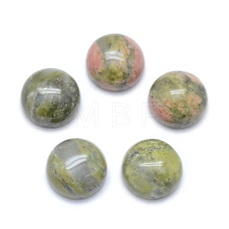 Natural Unakite Cabochons G-E492-H-24-1