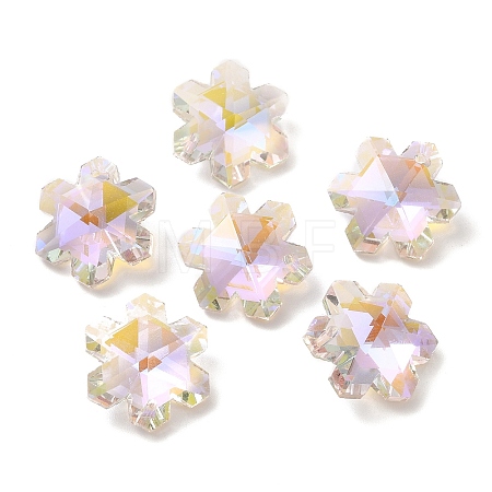 Electroplate Transparent Glass Pendants GLAA-A008-05D-1