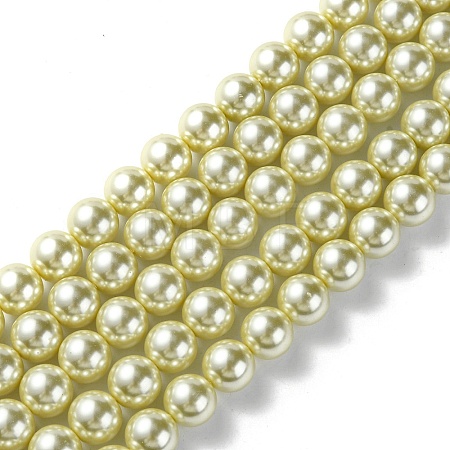 Eco-Friendly Dyed Glass Pearl Round Beads Strands HY-A002-12mm-RB012-1