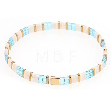 Bohemian Glass Seed Beaded Stretch Bracelets JM4508-40-1