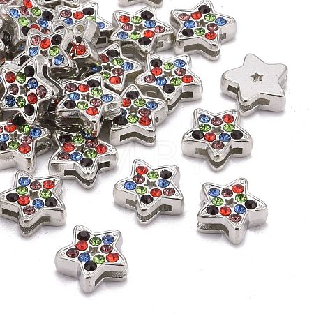 Rhinestone Alloy Pendant RSB357-2-1