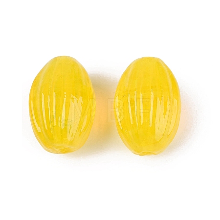 Handmade Ribbed Lampwork Beads LAMP-N042-01B-1