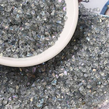 Transparent Electroplate Crushed Glass Craft GLAA-F123-06-1