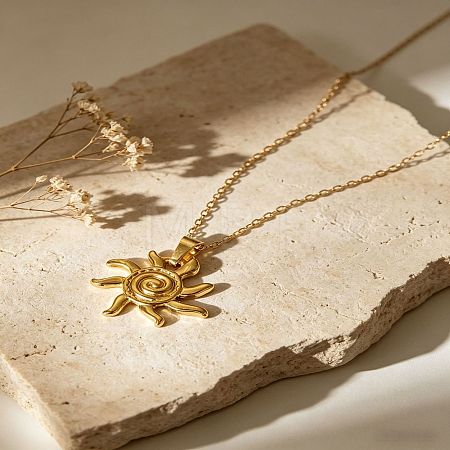 304 Stainless Steel Pendant Necklaces for Women WGFC427-03-1