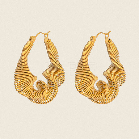 Twist 304 Stainless Steel Hoop Earrings JE2678-1-1