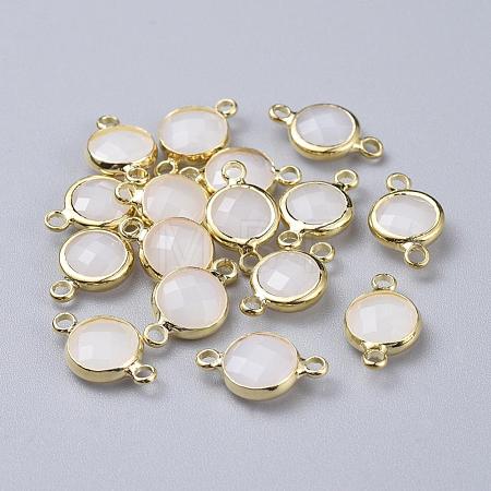 Golden Tone Brass Glass Links connectors GLAA-M004-B-13G-1