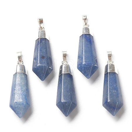 Dyed & Heated Natural Blue Aventurine Pointed Pendants G-P445-E05-1