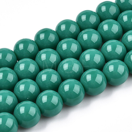Opaque Solid Color Glass Beads Strands X-GLAA-T032-P10mm-12-1