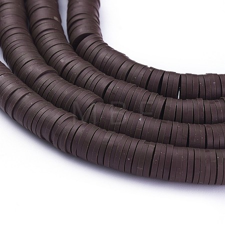 Flat Round Handmade Polymer Clay Bead Spacers CLAY-R067-3.0mm-38-1