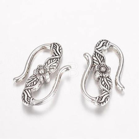 Tibetan Style Alloy Hook and S-Hook Clasps PALLOY-D348-43AS-1