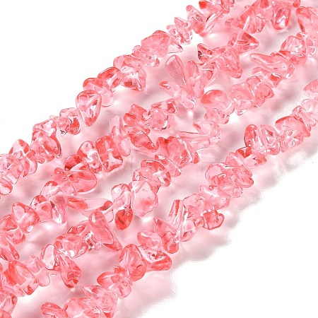 Spray Painted Transparent Glass Beads Strands GLAA-P060-01B-06-1