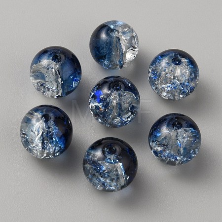 Two Tone Transparent Crackle Glass Beads LS-GLAA-WH0038-15G-1