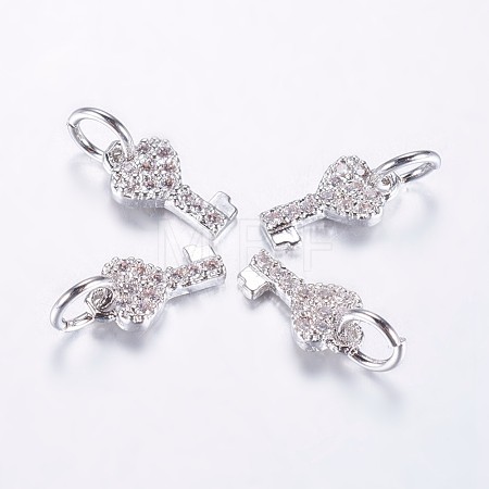 Long-Lasting Plated Brass Micro Pave Cubic Zirconia Charms ZIRC-F069-48P-1