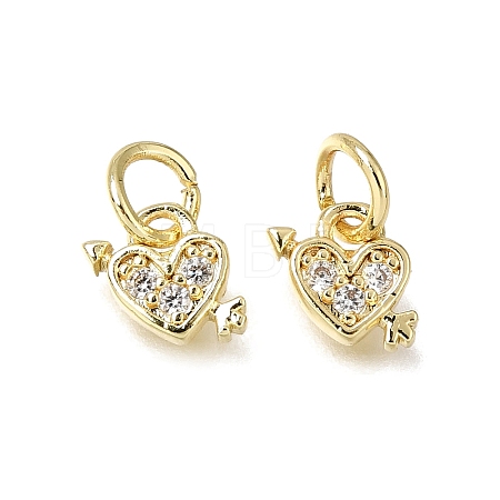 Brass Micro Pave Clear Cubic Zirconia Charms CU-L001-19G-01-1