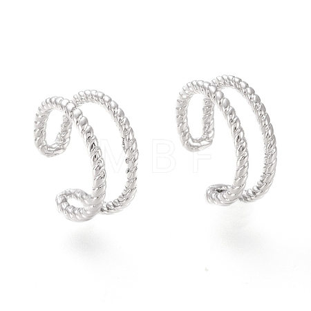 Brass Cuff Earrings EJEW-I249-18P-1