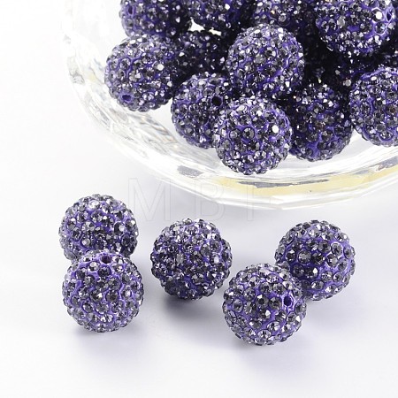 Polymer Clay Rhinestone Beads RB-H284-14MM-539-1