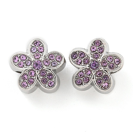 Rack Plating Alloy Rhinestone European Beads FIND-B034-17P-02-1